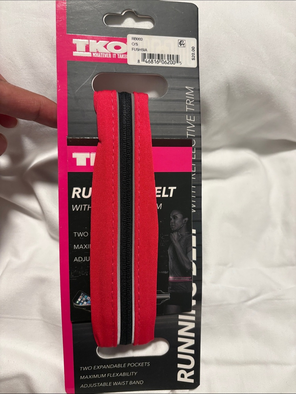 NWT TKO Pink Belt Bag With Reflective Trim